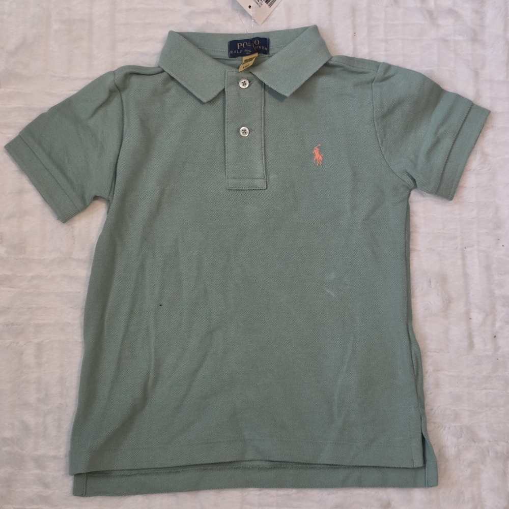 Polo by Ralph Lauren Kids Seafoam Green Short-Sleeve Polo w/ Embr Back Sz 3T